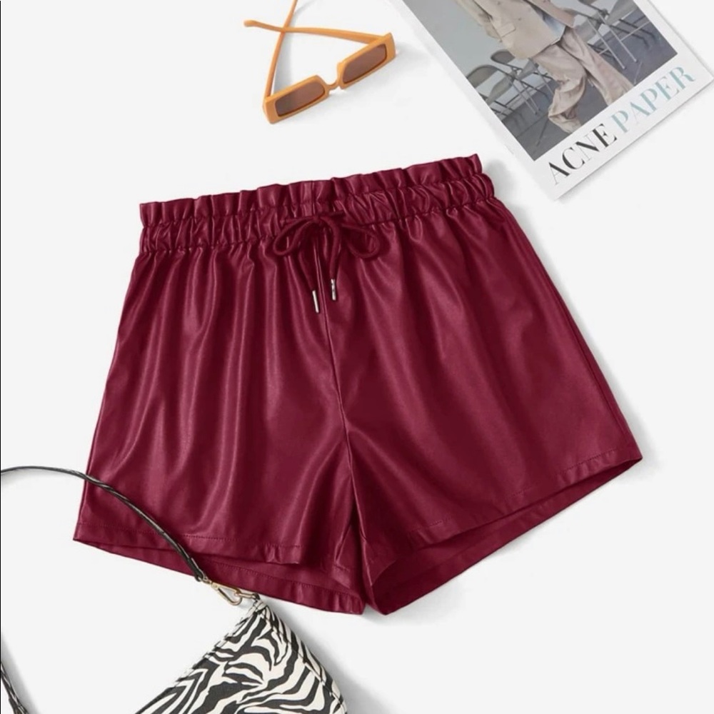 Faux leather shorts